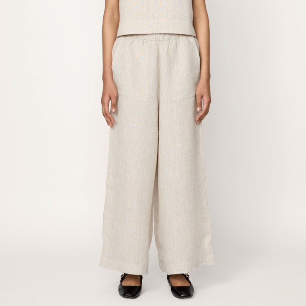 Laude the Label Natural Wide Leg Women's Pants